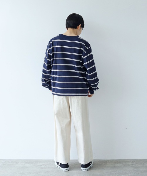 【セール】切り替えボーダー ポケットカットソー（Tシャツ/カットソー）｜PAR ICI（パーリッシィ）