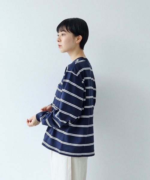 【セール】切り替えボーダー ポケットカットソー（Tシャツ/カットソー）｜PAR ICI（パーリッシィ）