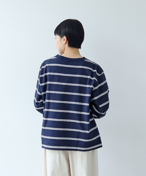 【セール】切り替えボーダー ポケットカットソー（Tシャツ/カットソー）｜PAR ICI（パーリッシィ）