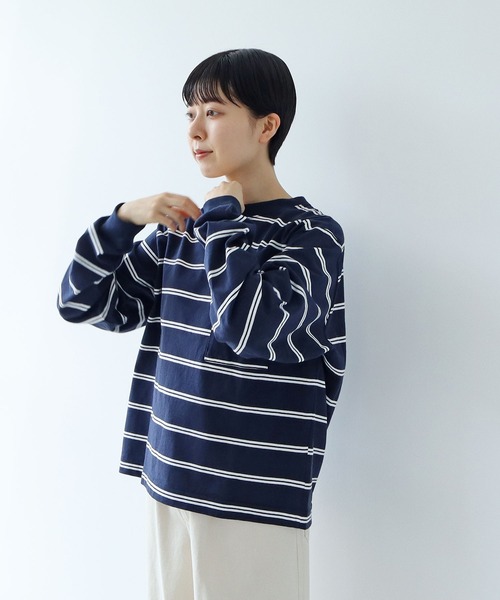 【セール】切り替えボーダー ポケットカットソー（Tシャツ/カットソー）｜PAR ICI（パーリッシィ）