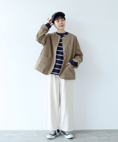 【セール】切り替えボーダー ポケットカットソー（Tシャツ/カットソー）｜PAR ICI（パーリッシィ）