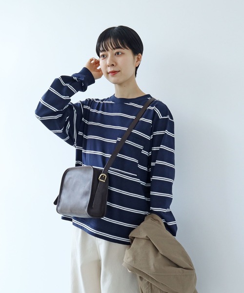 【セール】切り替えボーダー ポケットカットソー（Tシャツ/カットソー）｜PAR ICI（パーリッシィ）