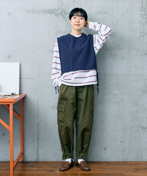 【セール】切り替えボーダー ポケットカットソー（Tシャツ/カットソー）｜PAR ICI（パーリッシィ）