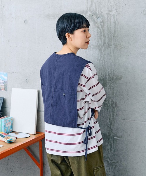 【セール】切り替えボーダー ポケットカットソー（Tシャツ/カットソー）｜PAR ICI（パーリッシィ）