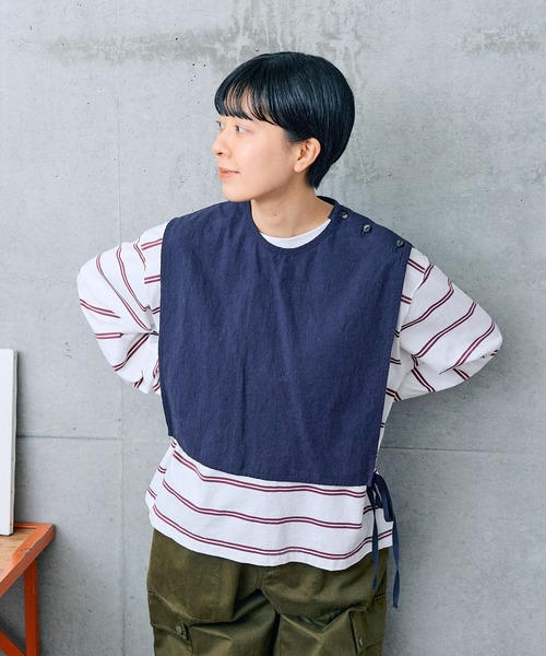 【セール】切り替えボーダー ポケットカットソー（Tシャツ/カットソー）｜PAR ICI（パーリッシィ）