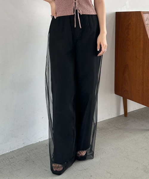 archives（アルシーヴ）の「チュールレイヤードパンツ（その他パンツ・レディース・アイボリー/ブラック/ブルーグレー・MEDIUM）」の3枚目の写真