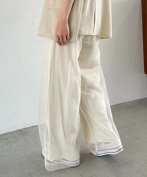 archives（アルシーヴ）の「チュールレイヤードパンツ（その他パンツ・レディース・アイボリー/ブラック/ブルーグレー・MEDIUM）」の5枚目の写真