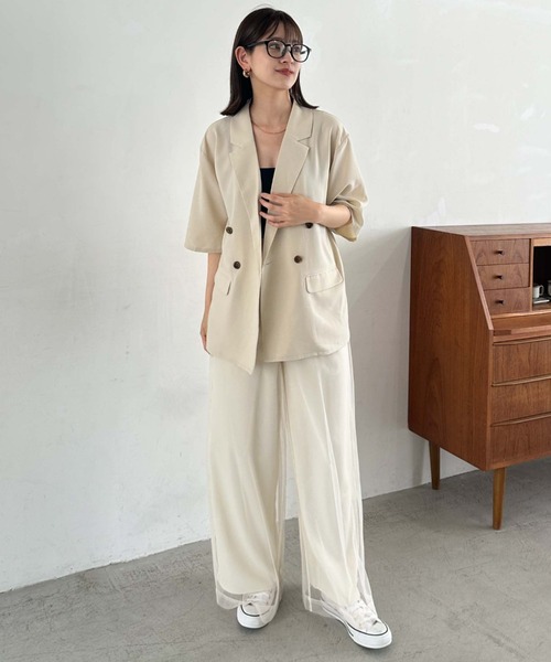 archives（アルシーヴ）の「チュールレイヤードパンツ（その他パンツ・レディース・アイボリー/ブラック/ブルーグレー・MEDIUM）」の8枚目の写真