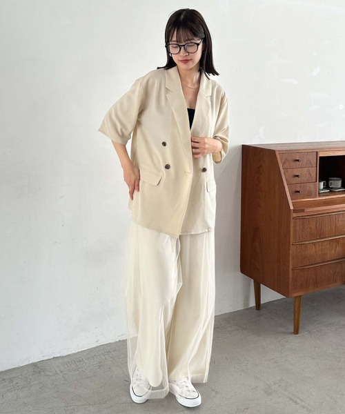 archives（アルシーヴ）の「チュールレイヤードパンツ（その他パンツ・レディース・アイボリー/ブラック/ブルーグレー・MEDIUM）」の10枚目の写真