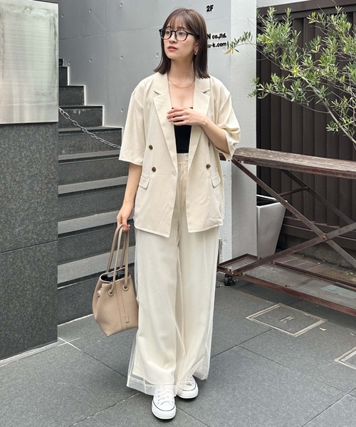 archives（アルシーヴ）の「チュールレイヤードパンツ（その他パンツ・レディース・アイボリー/ブラック/ブルーグレー・MEDIUM）」の12枚目の写真