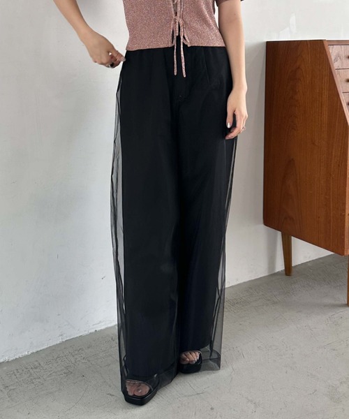 archives（アルシーヴ）の「チュールレイヤードパンツ（その他パンツ・レディース・アイボリー/ブラック/ブルーグレー・MEDIUM）」の17枚目の写真