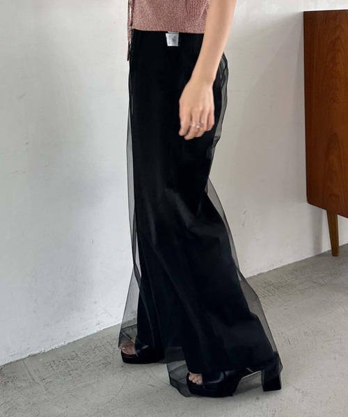 archives（アルシーヴ）の「チュールレイヤードパンツ（その他パンツ・レディース・アイボリー/ブラック/ブルーグレー・MEDIUM）」の18枚目の写真