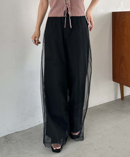 archives（アルシーヴ）の「チュールレイヤードパンツ（その他パンツ・レディース・アイボリー/ブラック/ブルーグレー・MEDIUM）」の21枚目の写真