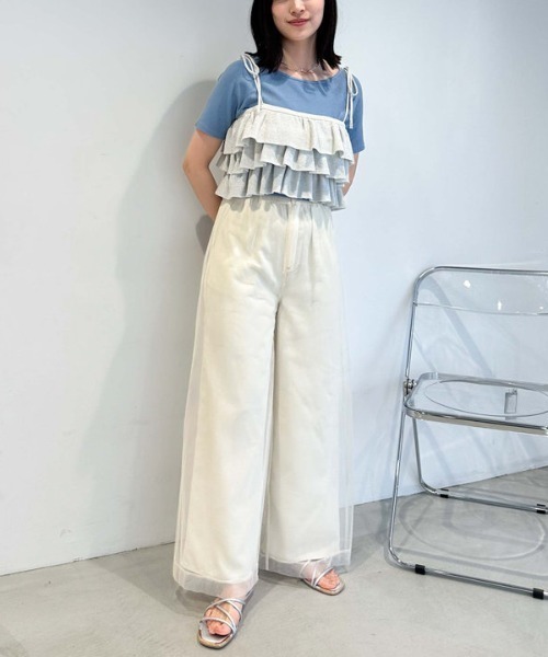 archives（アルシーヴ）の「チュールレイヤードパンツ（その他パンツ・レディース・アイボリー/ブラック/ブルーグレー・MEDIUM）」の16枚目の写真