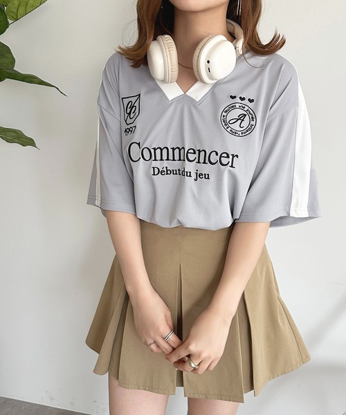 apres jour(アプレジュール)の「ルーズゲームT【ZOZOTOWN限定アイテム】(Tシャツ/カットソー・レディース・オフホワイト/グレー/ネイビー・フリー/X-LARGE)」の1枚目の写真