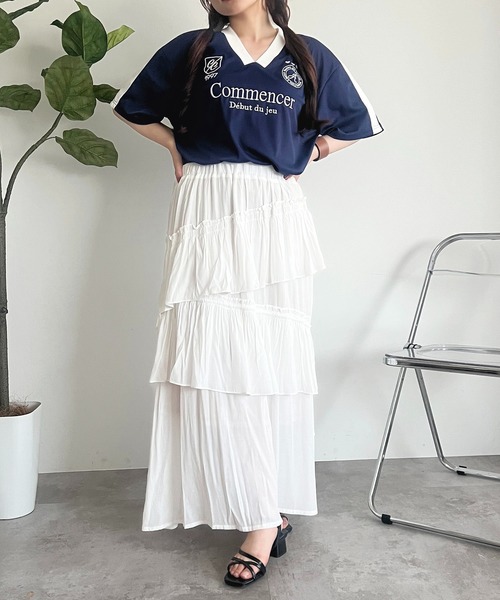 apres jour(アプレジュール)の「ルーズゲームT【ZOZOTOWN限定アイテム】(Tシャツ/カットソー・レディース・オフホワイト/グレー/ネイビー・フリー/X-LARGE)」の6枚目の写真