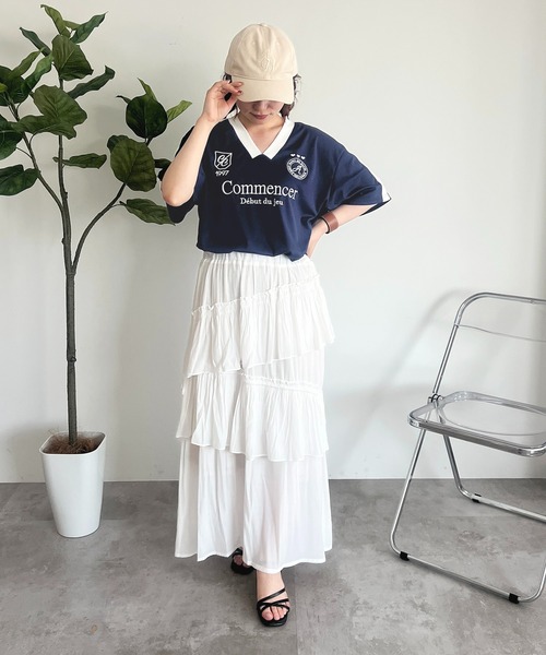 apres jour(アプレジュール)の「ルーズゲームT【ZOZOTOWN限定アイテム】(Tシャツ/カットソー・レディース・オフホワイト/グレー/ネイビー・フリー/X-LARGE)」の5枚目の写真