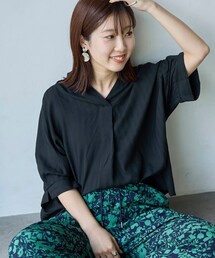 リラクシーストライプスキッパーブラウス