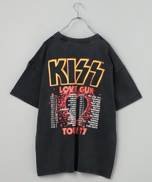 FREAK'S STORE（フリークスストア）の「KISS TOUR キス ツアー 別注 ビッグシルエット フロントプリント クルーネック Tシャツ（Tシャツ/カットソー・メンズ・チャコールグレー/オフホワイト・MEDIUM/LARGE/X-LARGE）」の8枚目の写真