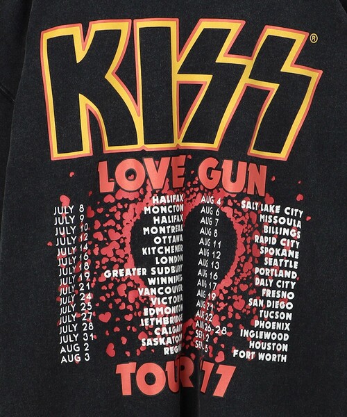 FREAK'S STORE（フリークスストア）の「KISS TOUR キス ツアー 別注 ビッグシルエット フロントプリント クルーネック Tシャツ（Tシャツ/カットソー・メンズ・チャコールグレー/オフホワイト・MEDIUM/LARGE/X-LARGE）」の9枚目の写真