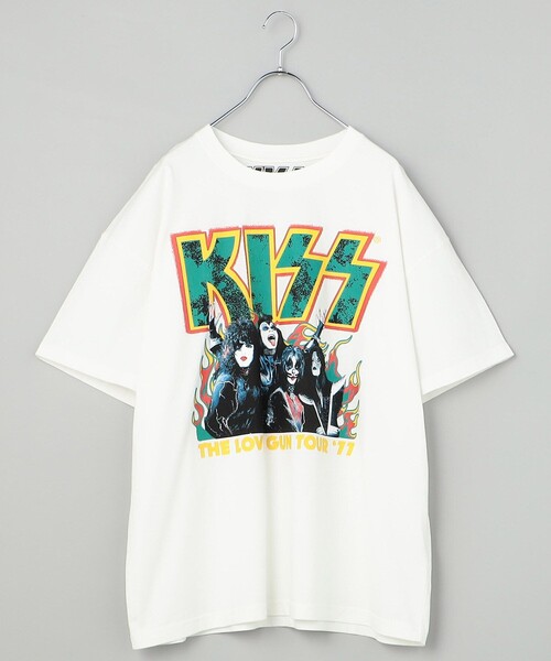 FREAK'S STORE（フリークスストア）の「KISS TOUR キス ツアー 別注 ビッグシルエット フロントプリント クルーネック Tシャツ（Tシャツ/カットソー・メンズ・チャコールグレー/オフホワイト・MEDIUM/LARGE/X-LARGE）」の10枚目の写真