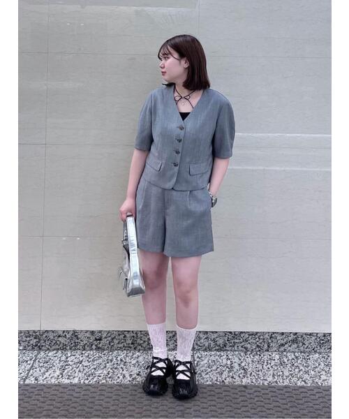 FREE'S MART（フリーズマート）の「【3サイズ展開XS-M】〈セットアップ対応〉ショートパンツ【低身長サイズ有】（その他パンツ・レディース・ホワイト/ピンク/グレー・X-SMALL/SMALL/MEDIUM）」の22枚目の写真