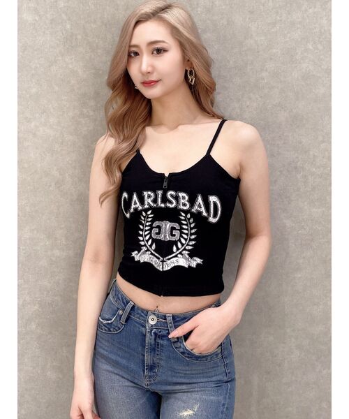 GYDA（ジェイダ）の「CARLSBADフロントZIP UPビスチェ（キャミソール・レディース・オフホワイト/ブラック/レッド・FREE）」の3枚目の写真