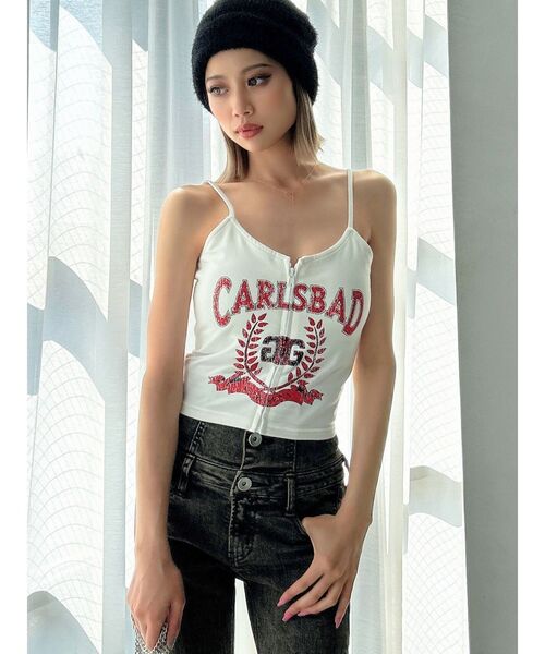 GYDA（ジェイダ）の「CARLSBADフロントZIP UPビスチェ（キャミソール・レディース・オフホワイト/ブラック/レッド・FREE）」の6枚目の写真