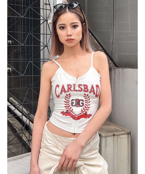 GYDA（ジェイダ）の「CARLSBADフロントZIP UPビスチェ（キャミソール・レディース・オフホワイト/ブラック/レッド・FREE）」の15枚目の写真