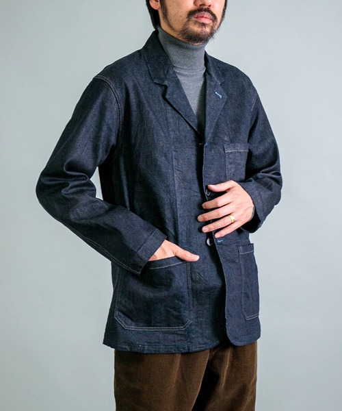 OMNIGOD ユーロワークジャケット デニム インディゴ Domingo OMNIGOD mens / オムニゴッド] 12ozストレッチデニム ユーロ