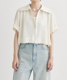 【STUDIOUS/ステュディオス】クロップドメッシュシャツ〈セットアップ対応〉