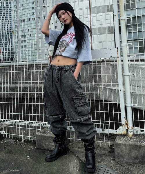 A‘gem 9（エージェムナイン）の「A'GEM/9 × .kom 『A'GEM/9/エージェムナイン』 加工エンジェル半袖Tシャツ（Tシャツ/カットソー・メンズ・チャコールグレー/ブラック/サックスブルー・FREE）」の9枚目の写真