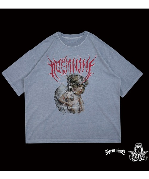 A‘gem 9（エージェムナイン）の「A'GEM/9 × .kom 『A'GEM/9/エージェムナイン』 加工エンジェル半袖Tシャツ（Tシャツ/カットソー・メンズ・チャコールグレー/ブラック/サックスブルー・FREE）」の16枚目の写真