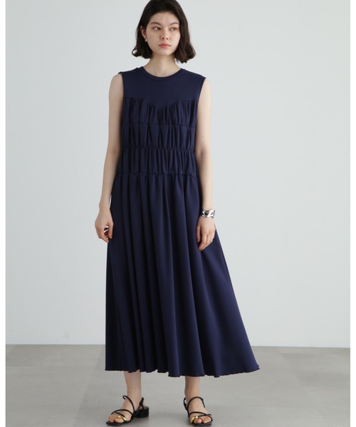 【新品】JILL STUARTノースリーブ ワンピース Aライン ブルー 裏地付 ジルスチュアート Jill ノースリーブ ワンピース Aライン ブルー
