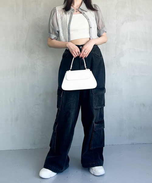 Heather（ヘザー）の「フラップハンドルBAG　129450（ショルダーバッグ・レディース・ホワイト/ブルー/ブラック・ONE SIZE）」の4枚目の写真