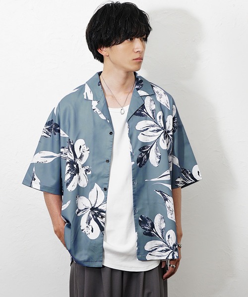 MinoriTY(マイノリティ)の「【MinoriTY select】さらさらオープンカラー総柄半袖シャツ 開襟シャツ メンズ 柄シャツ 夏服 オーバーサイズ ビッグシルエット ルーズフィット(シャツ/ブラウス・メンズ・A/B/K/L/I/J/G/H/E/F/C/D/N・S/M/L)」の13枚目の写真