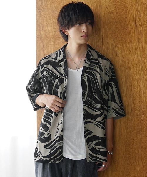 MinoriTY（マイノリティ）の「【MinoriTY select】さらさらオープンカラー総柄半袖シャツ 開襟シャツ メンズ 柄シャツ 夏服 オーバーサイズ ビッグシルエット ルーズフィット（シャツ/ブラウス・メンズ・A/B/K/L/I/J/G/H/E/F/C/D・S/M/L）」の18枚目の写真