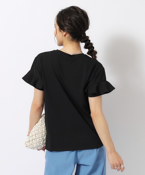 DRESKIP(ドレスキップ)の「◆ほんのり甘い シアーチェック お袖フリルトップス(Tシャツ/カットソー・レディース・グリーン系/オフホワイト/ブラック/イエロー系その他/ボルドー・02/03/04/01)」の8枚目の写真