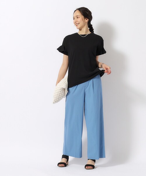 DRESKIP(ドレスキップ)の「◆ほんのり甘い シアーチェック お袖フリルトップス(Tシャツ/カットソー・レディース・グリーン系/オフホワイト/ブラック/イエロー系その他/ボルドー・02/03/04/01)」の9枚目の写真