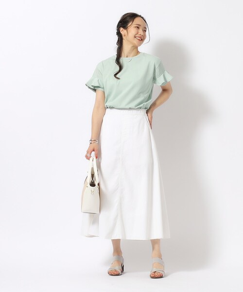 DRESKIP(ドレスキップ)の「◆ほんのり甘い シアーチェック お袖フリルトップス(Tシャツ/カットソー・レディース・グリーン系/オフホワイト/ブラック/イエロー系その他/ボルドー・02/03/04/01)」の15枚目の写真