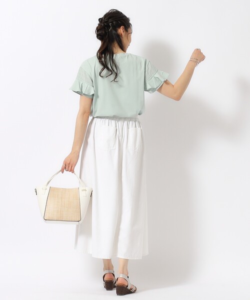 DRESKIP(ドレスキップ)の「◆ほんのり甘い シアーチェック お袖フリルトップス(Tシャツ/カットソー・レディース・グリーン系/オフホワイト/ブラック/イエロー系その他/ボルドー・02/03/04/01)」の16枚目の写真