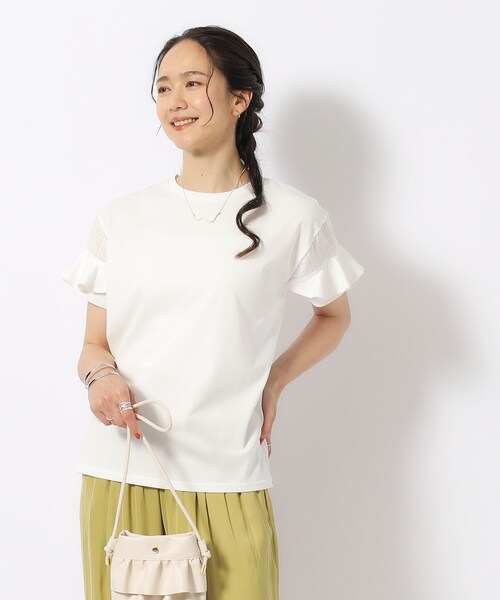 DRESKIP(ドレスキップ)の「◆ほんのり甘い シアーチェック お袖フリルトップス(Tシャツ/カットソー・レディース・グリーン系/オフホワイト/ブラック/イエロー系その他/ボルドー・02/03/04/01)」の18枚目の写真