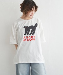 アングリーキャットサガラ刺繍Tシャツ