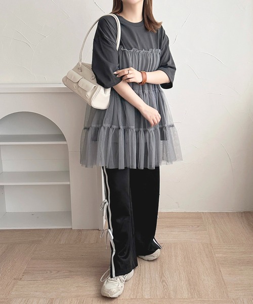 チュールティアードTシャツ【ZOZOTOWN限定アイテム】（チュニック