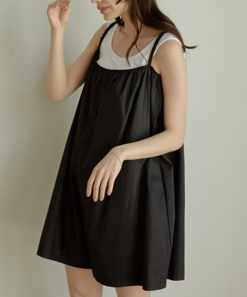 ACYM（アシーム）の「Box cami オールインワン（つなぎ/オールインワン・レディース・ブラック/カーキ・FREE）」の2枚目の写真