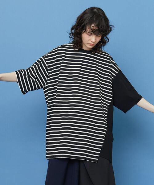 FRAPBOIS（フラボア）の「シャコウボーダー カットソー（Tシャツ/カットソー・レディース・エメラルド/ブラック・1）」の2枚目の写真