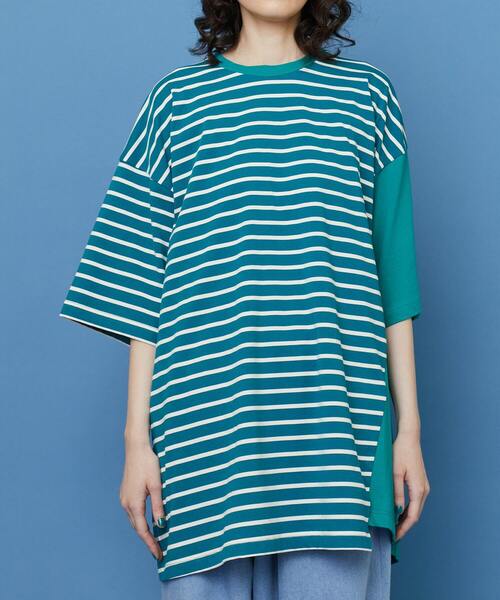 FRAPBOIS（フラボア）の「シャコウボーダー カットソー（Tシャツ/カットソー・レディース・エメラルド/ブラック・1）」の5枚目の写真