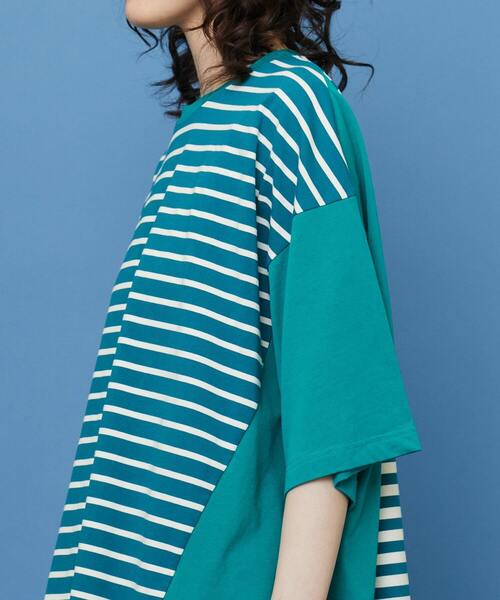 FRAPBOIS（フラボア）の「シャコウボーダー カットソー（Tシャツ/カットソー・レディース・エメラルド/ブラック・1）」の6枚目の写真