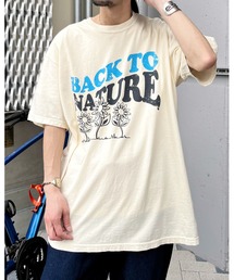 MODISH GAZE（モディシュガゼ）の「【MODISH GAZE】BACK TO NATURE ピグメント加工 ビッグシルエットTシャツ (CP)（Tシャツ/カットソー）」
