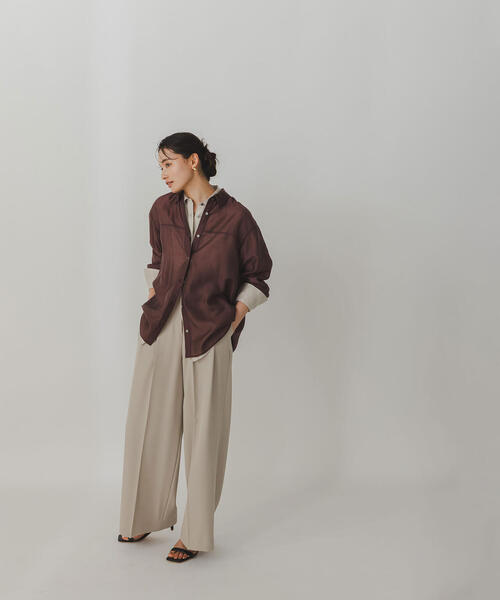 NATURAL BEAUTY BASIC(ナチュラルビューティーベーシック)の「◇ダブルタックワイドパンツ(その他パンツ・レディース・ベージュ/ダークブラウン・MEDIUM/SMALL)」の16枚目の写真